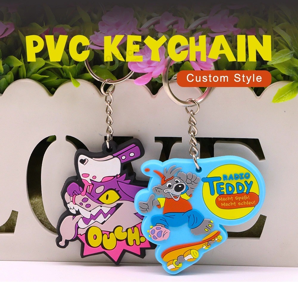 Design 2D custom Fashionable soft PVC Keychain