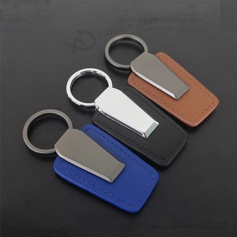 Custom Keychain Leather with Metal Laser Logo Key Holder