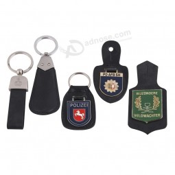 Custom Tourism Souvenir Promotional Leather Keyfob Leather Metal Keychain
