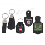 lembrança de turismo personalizado couro promocional keyfob couro chaveiro de metal