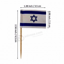 Vente en gros personnalisé impression alimentaire drapeau anniversaire cure-dent/papier drapeau de fête cure-dent