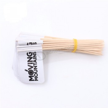Bambus 12cm drapeau en papier cure-dents avec impression personnalisée