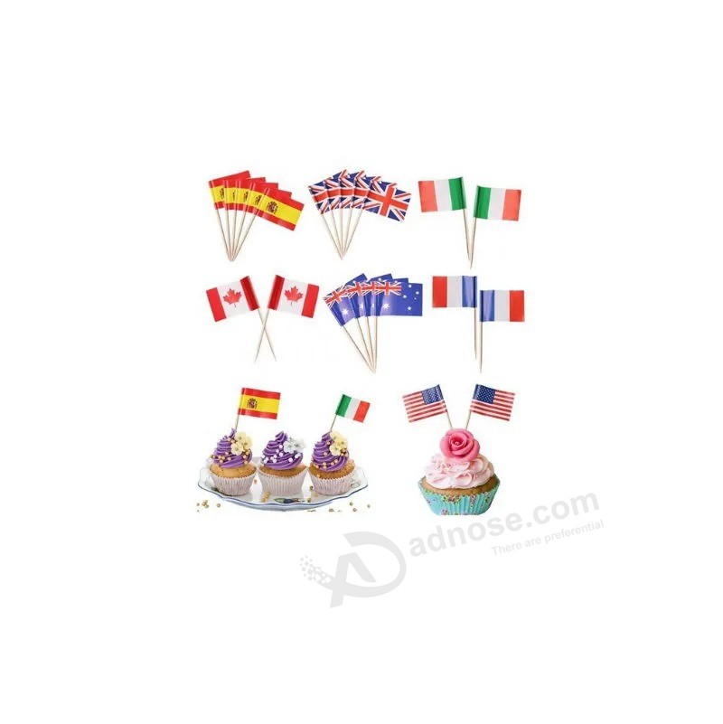 China Made Good Quality Disposable Custom Cocktail Toothpick Flag