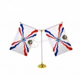 14 * 21cm nationale Land assyrische Stämme Schreibtischflagge mit Metallbasis