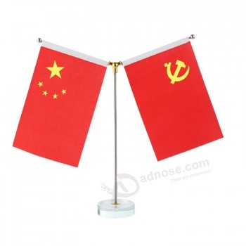 Promotional high quality all country custom logo and size desk flag table flag