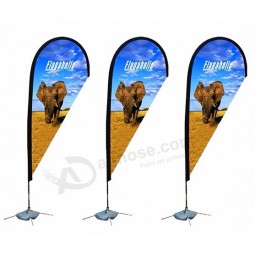 Vente en gros logo personnalisé design polyester tissu extérieur 2,8m tear drop beach flag bannières