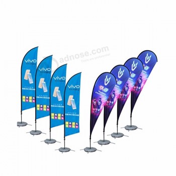 Bannière volante promotionnelle personnalisée publicité en forme de larme drapeaux du festival de plage