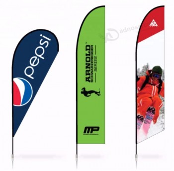 Open House Feather Shape Two Sides Customized Printing Flying Promotional Flag Advertising Flag