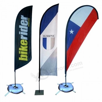 Bannière volante promotionnelle personnalisée drapeau de plume de plage