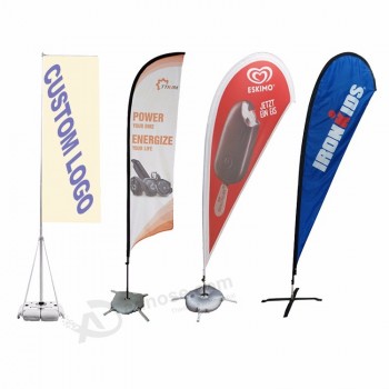 Drapeau publicitaire de plume volante en forme de goutte d’eau pour la vente en gros