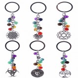 Neue sieben Chakra Yoga Energie & Fitness Schlüsselkette Lebensbaum Eule Herz Schlüsselanhänger