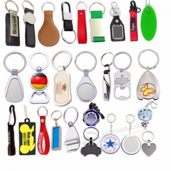 Cadeau promotionnel porte-clés pas cher personnalisé logo en métal cuir LED acrylique silicone bois cristal impression porte-clés voiture promouvoir porte-clés