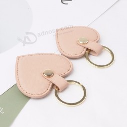 New collection genuine saffiano leather heart shape key chain