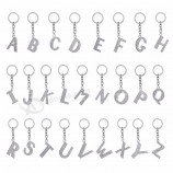 atacado letras chaveiro alfabeto anel de metal diamante personalizado carta chaveiro