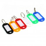 50pcs name Tag Key chain from china Car Key Tag plastic card ID label Key Tag holder For Pet steel split ring