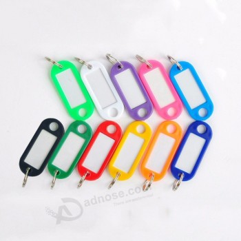 Porte-clés en plastique bon marché mélanger couleur ID étiquette Étiquettes de nom avec anneau