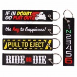 factory custom airbus keychains For aviation gifts Red embroidery OEM keychain keyring Key fobs Key Tag label