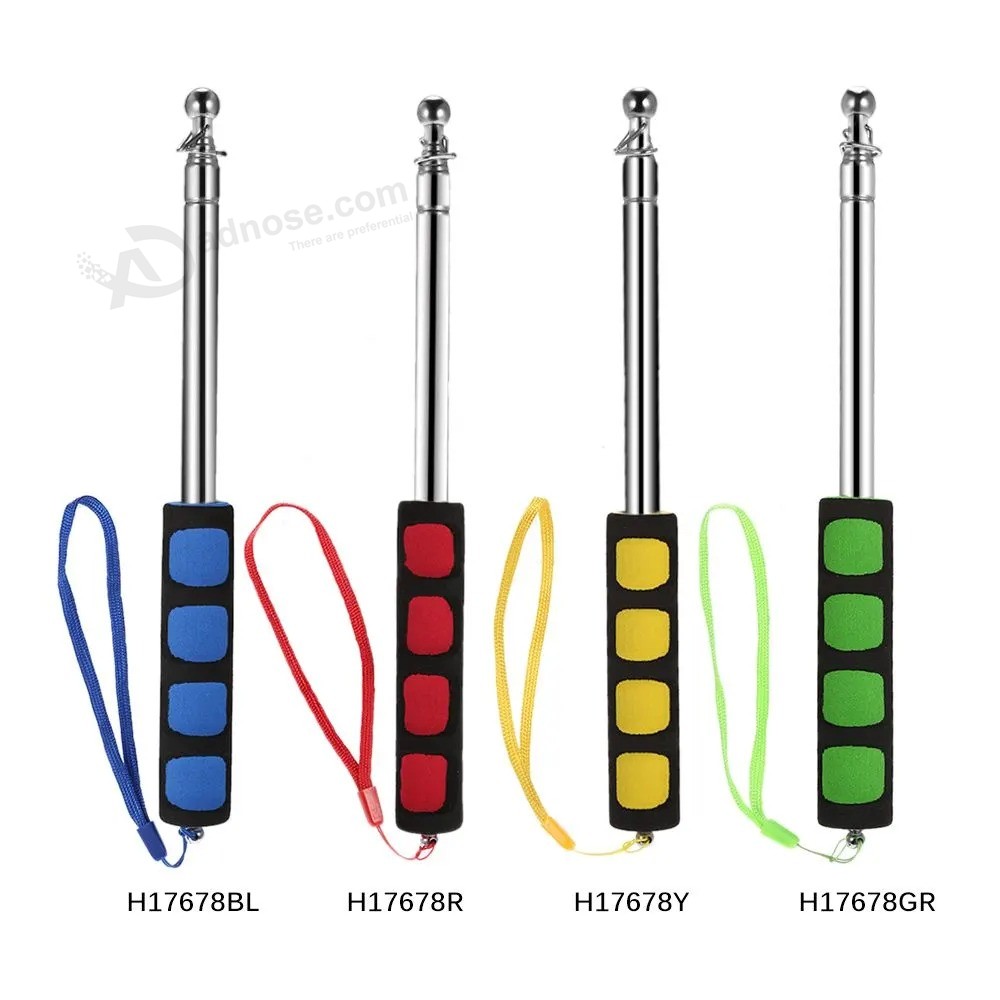 120cm hand Held stainless Steel telescopic Tour guide Flag Pole