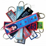 custom personality embroidered keychain remove flight key ring monogram flight car fabric luggage key tags