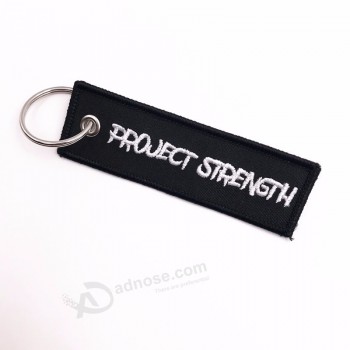 wholesale cheap design custom  logo embroidery fabric keychains/embroidery keyring/embroidery Key Tag