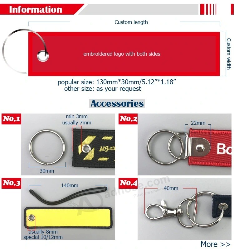 Remove before Flight knitted Personalized logo Polyester/Nylon Key Hanger, twill Fabric airplane Jet crew Pilot custom Woven/Embroidery/Embroidered Key Tag