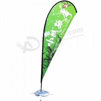 precio de fábrica durable 100% poliéster lágrima bandera uso promocional al aire libre playa de vuelo bandera bandera soporte, bandera de lágrima