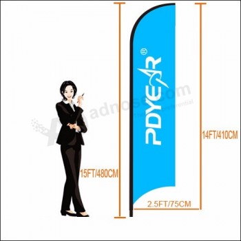 Bannière volante personnalisée bali arc voile swooper Drapeau en forme de larme, bannières de drapeau de plume, drapeaux de plage