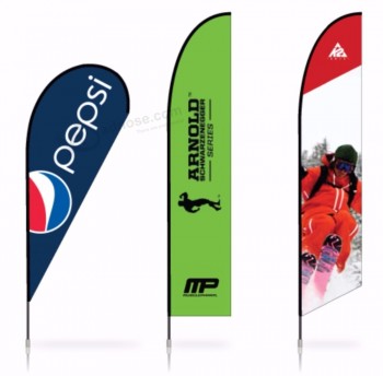 Publicité Plage Plume Drapeau Larme Vol Plage Drapeau Mât Vent Swooper Drapeau Bannière Stand Avec Impression Personnalisée