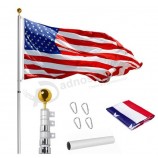 Porte-drapeau extérieur 16FT 20FT 25FT 30FT poteau télescopique en aluminium de haute qualité Flexible