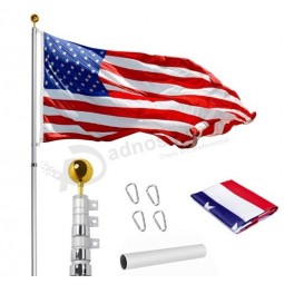 outdoor flag pole flag stand 16ft 20ft 25ft 30ft  aluminum telescopic  pole high quality flexible