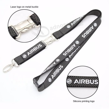 cordino in carbonio airbus personalizzato con stampa in silicone con logo laser