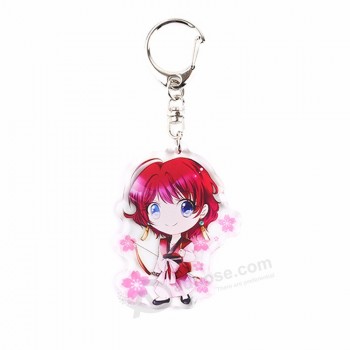 Imprimé sur mesure Double face époxy paillettes éclat mignon acrylique anime breloques porte-clés