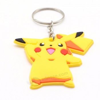 Approvisionnement d’usine Logo personnalisé Pikachu 3D Souple Caoutchouc PVC Porte-clés