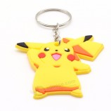 Fornecimento de fábrica logotipo personalizado pikachu 3D borracha macia PVC chaveiro