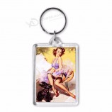 2020 Nieuwjaarsgeschenken transparante blanco sleutelhanger insert plastic acryl fotopapier fotolijst sleutelhanger decor sleutelhanger