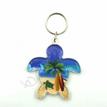 Porte-clés acrylique souvenir personnalisé en forme de tortue
