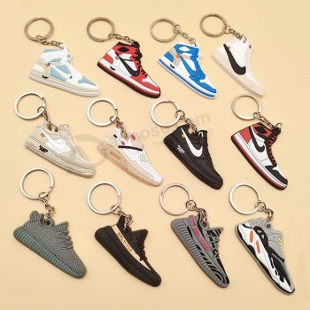 venta al por mayor 2D 3D de goma PVC mini Air Max jordan zapatillas de baloncesto sneaker llavero