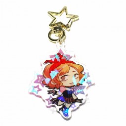 charms olografici vograce portachiavi ologramma trasparente personalizzato acrilico stampato personalizzato, crea il tuo portachiavi acrilico con anime