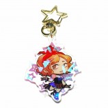 vograce holografische bedels helder acryl op maat gemaakte transparante hologram sleutelhanger, maak je eigen acryl sleutelhanger met anime
