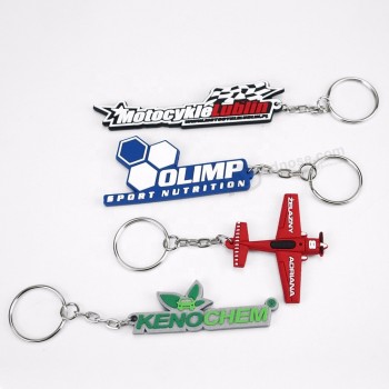 vervaardiging van zachte pvc-sleutelhanger goedkope OEM-mode-logo op maat promotionele semi-transparante 3d rubberen sleutelhangers