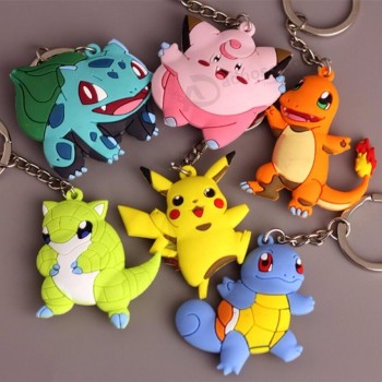 Mini Anime Figurine Pokemon 3D Caoutchouc Double Côtés Porte-clés