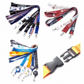 Polyester Sublimation Heat Transfer Printing Neck Keychain ID Card Badge Holder Custom Lanyard