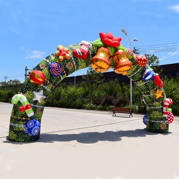 Praça de animais de natal personalizado publicidade entrada inflável ao ar livre início de iluminação E linha de chegada balão arco Led
