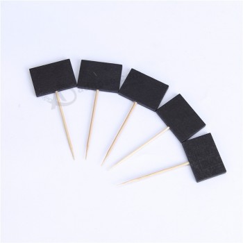 Accessoires décoratifs alimentaires Drapeau cure-dent en papier noir avec motif personnalisé