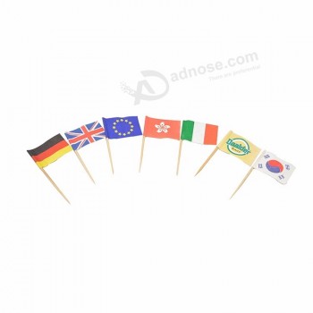 jetable personnalisé Flag Picks Cure-dents Drapeaux Custom Design Décoratif Flag Sticks Party Food Picks