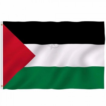 Hot wholese Palestine Pays Polyester Bannière Extérieure 3X5ft 150 * 90cm Journée Internationale Célébration Palestine Drapeau National