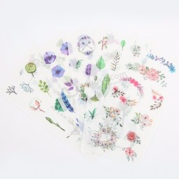 NOUVEAU Cartoon Fleurs Feuilles Autocollant statique autocollants et autocollant statique