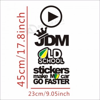 Livraison gratuite pas cher de haute qualité JDM Voiture personnalisée Voiture décorative Fenêtre Statique S’accrocher Vinyle Résistant aux intempéries Peel off Autocollant Autocol
