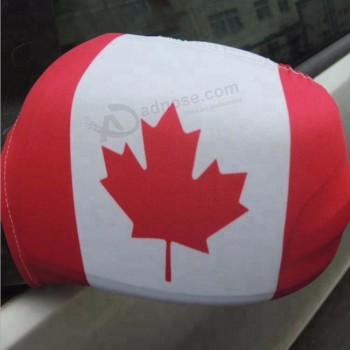 Drapeau en spandex personnalisé d’usine publicité canada voiture miroir couverture drapeau