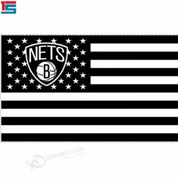3 * 5 pieds en polyester Brooklyn Nets NBA drapeau et bannière